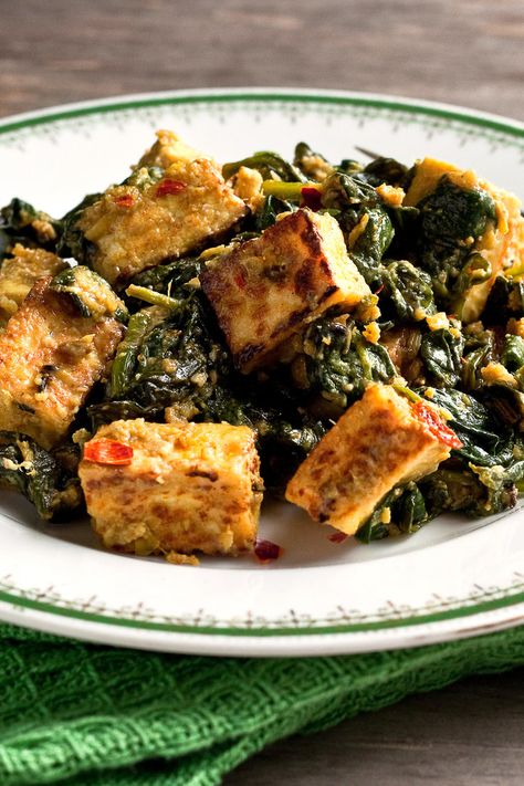 Indian Cheese, Saag Paneer, Mapo Tofu, Turmeric Recipes, Red Rice, Crispy Tofu, Nyt Cooking, Spinach Recipes, Chapati