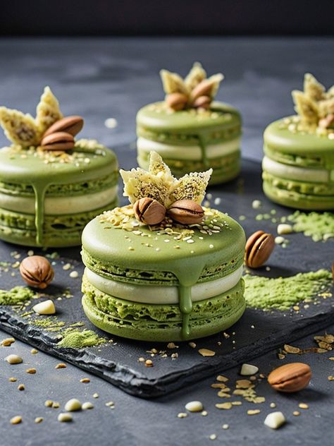 Decadent Delight: The Perfect Marriage of Chocolate, Raspberry, and Pistachios | aulivin.com Caramelized Popcorn, Passion Fruit Sauce, Edible Gold Dust, Macaroons Flavors, Pistachio Dessert, Culinary Cooking, Macaron Flavors, Dessert Photography, Macaroon Recipes