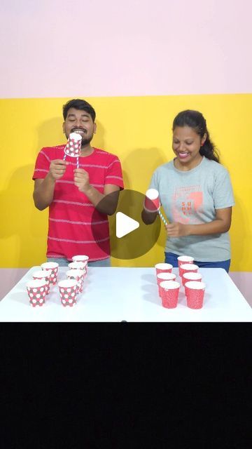 New Games For Adults, Paper Cup Games, Cup Games For Kids, Family Challenge Games, Games With Cups, Party Games Group, Party Games Ideas, Funny Games For Groups, Cup Challenge