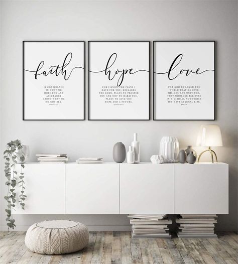 Bible Verses About Love, Verse Wall Art, Love Wall Art, Christian Decor, Set Of 3 Prints, Love Wall, Bible Verse Wall, Bible Verse Wall Art, Scripture Art