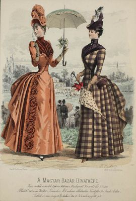 Magyar Bazár 1887                                                                                                                                                                                 Mais Late 1800s Fashion, 1880 Fashion, 19th Century Women, Victorian Era Fashion, 1880s Fashion, 1800s Fashion, Victorian Costume, History Fashion, 19th Century Fashion