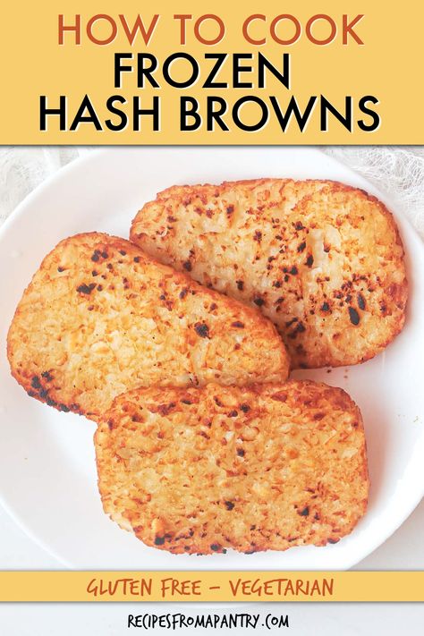 If you love hash browns, then you've got to learn how to cook frozen hash browns patties in skillet, oven, microwave, or in air fryer frozen hash browns. This delicious side dish will make your breakfast complete & pairs perfectly with eggs, bacon, sausage & pancakes. This how-to guide will show you how to get crispy, crunchy potatoes in just minutes using kitchen appliance. Click through to get this awesome guide on how to cook frozen hash browns!! #airfryer #frozenhashbrowns #hashbrownpatties Hashbrown In Oven, Baked Frozen Hashbrowns, Cooking Hashbrowns In The Oven, Oven Hashbrowns Frozen, Hashbrowns For A Large Group, Hash Browns In The Oven, Baked Hashbrowns Oven, Frozen Hashbrowns In Oven, Bake Hashbrowns