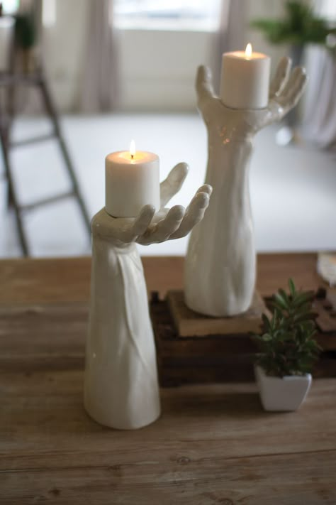 Ceramic Hand Candle Holder ❁^^ ♡.. .~*~.❃∘❃✤ॐ ♥..⭐.. ▾ ๑♡ஜ ℓv ஜ ᘡlvᘡ༺✿ ☾♡·✳︎· ♥ ♫ La-la-la Bonne vie ♪ ❥•*`*•❥ ♥❀ ♢❃∘❃♦ ♡ ❊ ** Have a Nice Day! ** ❊ ღ‿ ❀♥❃∘❃ ~ SAT 9th JAN 2016!!! .. .~*~.❃∘❃✤ॐ ♥..⭐..༺✿ ♡ ^^❁ Diy Candle Holders Ideas, Hand Candle Holder, Rustic Candle Holders, Diy Candle Holders, Cement Planters, Hand Sculpture, Rustic Candles, Diy Candle, Concrete Crafts