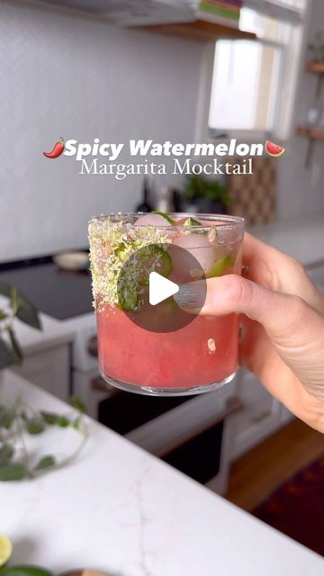 Blair Horton|wellness.mocktails.denver on Instagram: "🍉🌶️SPICY WATERMELON MARGARITA MOCKTAIL🌶️🍉

Scientifically backed to be your favorite summer drink 😜

Comment SPICY and I’ll DM you the full recipe!" Spicy Margarita Mocktail, Wellness Mocktails, Spicy Watermelon Margarita, Margarita Mocktail, Spicy Watermelon, Mint Margarita, Famous Recipes, Watermelon Margarita, Spicy Margarita