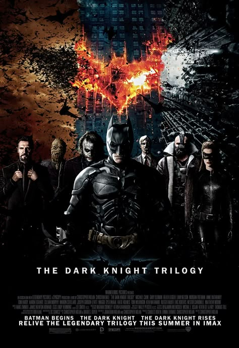 The Dark Knight Trilogy Poster Dark Knight Trilogy, Batman Film, The Dark Knight Trilogy, Dark Knight Rises, Fan Poster, Batman Dark, Univers Dc, Batman Begins, The Dark Knight Rises