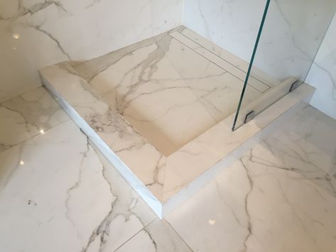 Fiberglass Shower Pan, Stone Shower Floor, Floor Stone, Shower Pan Tile, Master Bath Design, Shower Floors, Custom Sinks, Fiberglass Shower, Stone Shower