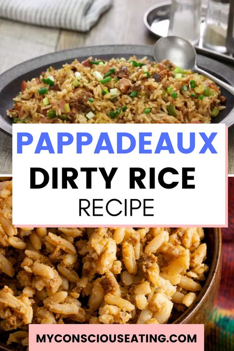 Prepared Pappadeaux Dirty Rice in a pan Saint Paul’s Rice, Popeyes Cajun Rice Recipes, Southern Dirty Rice Recipe, Perlow Rice Recipe, Authentic Dirty Rice Recipe, Popeyes Dirty Rice Recipe, New Orleans Dirty Rice Recipe, Pappadeaux Dirty Rice Recipe, Pappadeaux Recipe Copycat