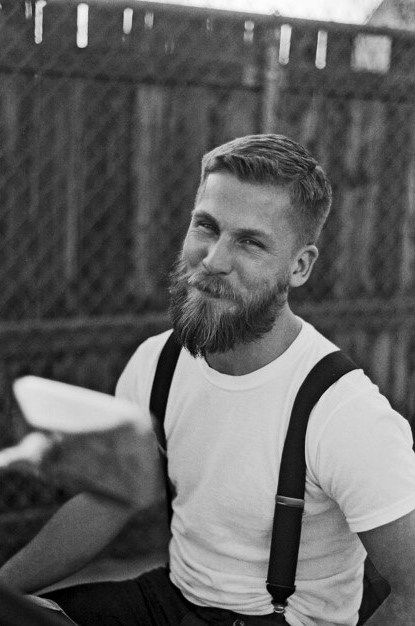 Casual Mens Old School Classic Haircut Crew Cut Style Beard Facts, Beards And Mustaches, Classic Mens Hairstyles, Man With A Beard, Classic Haircut, Mens Hairstyles Medium, Beard Love, Beard Tattoo, Awesome Beards