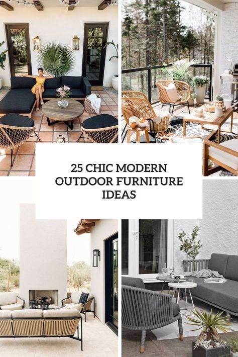 chic modern outdoor furniture ideas cover Modern Backyard Furniture, Chic Outdoor Furniture, Outdoor Furniture Inspiration, Patio Hammock, Patio Furniture Makeover, Modern Outdoor Sofas, Patio Table Set, Boho Patio, Driftwood Furniture