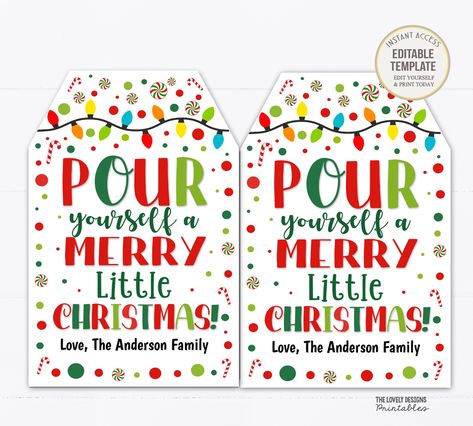 Christmas Gift tags Pour Yourself a Merry Little Christmas Gift Tags Wine Beer Spirits Liquor Drink Holiday Tag Co-Worker Staff Teacher Tags Wine Teacher Gift, Booze Gift, Beer Tag, Table Gifts, Wine Teacher, Coworkers Christmas, Neighbor Christmas Gifts, Christmas Tags Printable, Liquor Drinks