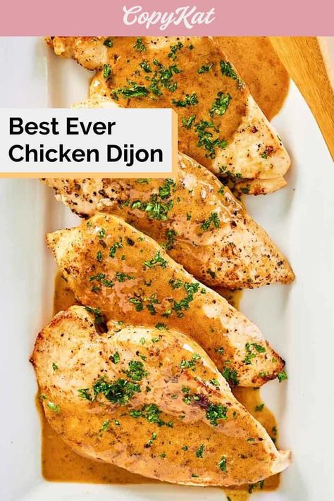 Chicken Dijon, Dijon Mustard Chicken, Dijon Chicken Recipes, Skinless Chicken Breast Recipes, Dijon Mustard Sauce, Dijon Chicken, Sour Cream Chicken, Pan Fried Chicken, Tasty Chicken