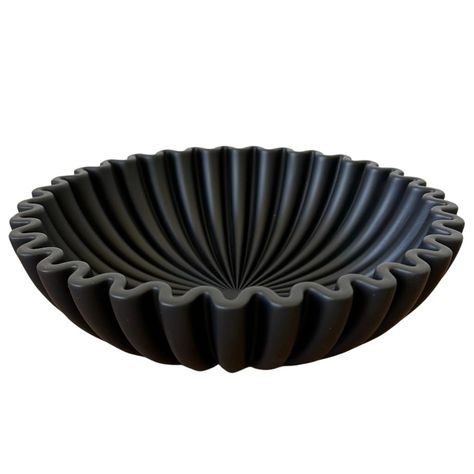 PRICES MAY VARY. PREMIUM QUALITY - Our bowl is made of 100% solid concrete and every single product is a unique work of art. Elevate your home with this modern centerpiece bowl. Every bowl is handmade by an expert craftsman with a smooth black fluted finish. MODERN DÉCOR - Our concrete bowl is extremely sturdy and durable. It can be used for anything from holding fruits, keys. or as a catch all bowl. Use it on any countertop as modern kitchen decor. PERFECT CENTERPIECE - The OAKOA Decorative Bow Black Bowl Decor, Black Fruit Bowl, Modern Fruit Bowl, Black Centerpieces, Coffee Table Bookshelf, Bowl Decor, Black Fruit, Smooth Concrete, Modern Centerpieces