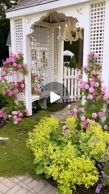 Rose Garden Ideas Backyards, Arbor Entrance, Cottage Rose Garden, Cottage Front Yard, Wood Piles, Cottage Front Garden, Yard Structures, Trellis Gate, Arbor Ideas