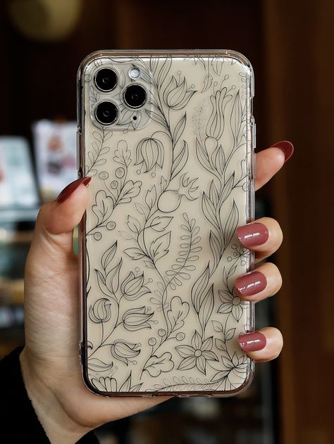 Clear    TPU Plants Phone Cases Embellished   Phone/Pad Accessories Leaf Phone Case, Eid Fitr, Minimalist Phone Cases, Phone Case Diy Paint, Cute Headphones, Minimalist Phone, Iphone Case Collection, Cell Case, Diy Gifts For Boyfriend