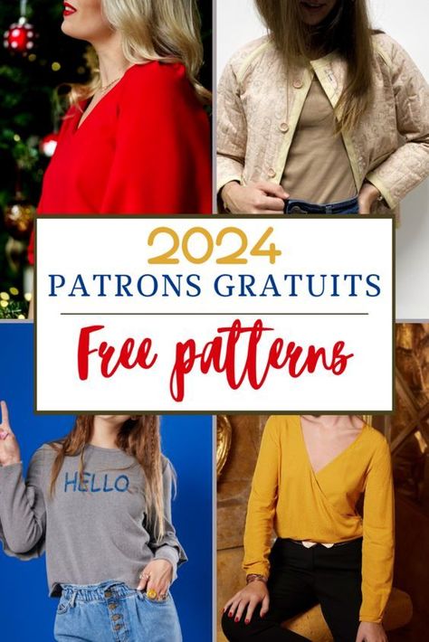 Patrons gratuits : on coud quoi en 2024 ? Free Fashion Patterns, Free Clothes Patterns, Blouse Pattern Free, Unique Sewing Patterns, Creating Patterns, Sewing Tops, Sewing Projects Free, Trendy Crop Tops, Summer Sewing