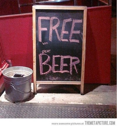 Funny Bar Signs, Sidewalk Signs, Sandwich Bar, Free Beer, Restaurant Signs, Burger Bar, Pub Signs, Beer Signs, Chalkboard Sign