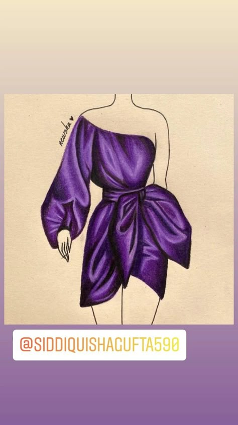 Silk Effect Fashion Illustration, Satin Rendering Illustration, Silk Dress Illustration Fashion, Bow Dress Drawing, Satin Dress Illustration, Western Dress Illustration, Easy Illustration, Dress Illustration Art, Wedding Dress Sewing Patterns