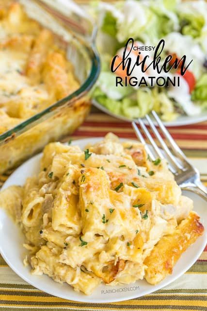 Cheesy Chicken Rigatoni Cheesy Chicken Rigatoni, Easy Weeknight Casseroles, Chicken Rigatoni, Weeknight Casseroles, Chicken Pasta Casserole, Plain Chicken, Yummy Casseroles, Easy Casserole Recipes, Chicken Recipes Casserole