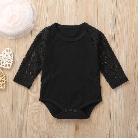 Goth Baby Clothes, Lace Romper Baby, Gothic Baby, Goth Baby, Romper Outfit, Cotton Romper, Long Sleeve Jumpsuit, Lace Romper