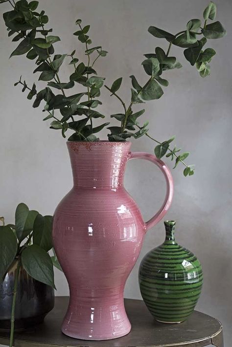 Sideboard Styles, Quirky Home, Rockett St George, Pink Vase, Stoneware Vase, Vase Design, St George, Pretty Pastel, Pink Candy