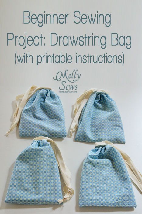 Easy Beginner Sewing Projects: Drawsting Bag with printable instructions Easy Beginner Sewing Projects, Drawstring Bag Tutorial, Beginner Sewing Projects, Drawstring Bag Tutorials, Basic Sewing, Sewing Instructions, Trendy Sewing, Beginner Sewing, Beginner Sewing Projects Easy