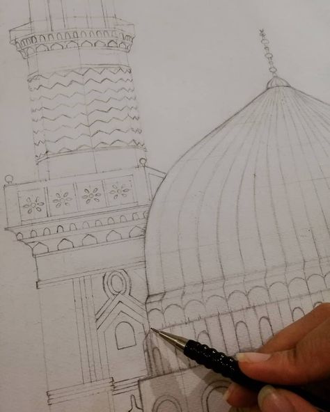 Madina Sketch, Masjid Art, Masjid E Nabvi, Flower Quilt Patterns, Makkah Madina, Bullet Journal Ideas Templates, Islamic Art Canvas, Islamic Caligraphy Art, Islamic Caligraphy