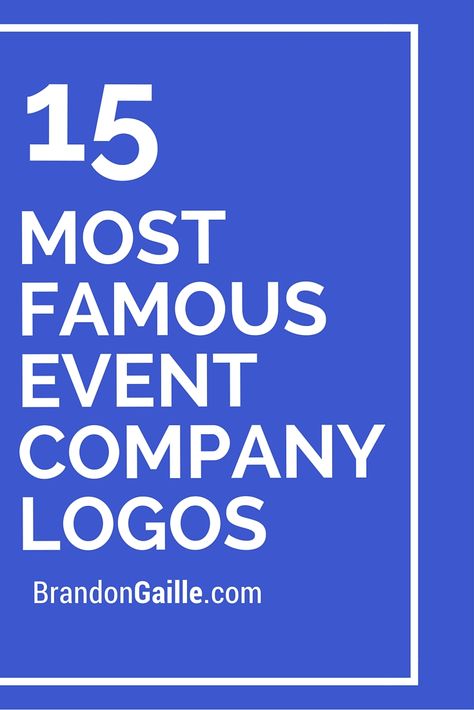 15 Most Famous Event Company Logos Event Planning Portfolio, Event Planning Binder, Event Planning Business Logo, Planning School, Event Planning Printables, Party Planning Business, Event Planning Business Cards, Event Planning Career, Event Planning Quotes