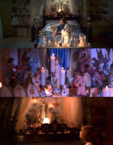 Religion iconographic screenshots from Romeo and Juliet. #icon #shrine #candles Romeo Juliet 1996, Baz Luhrmann, Pretty Room, Thanks To Everyone, Romantic Movies, More Words, Last Post, William Shakespeare, Romeo And Juliet