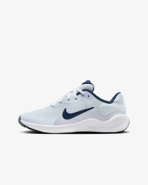 Nike Revolution 7 Big Kids' Running Shoes. Nike.com Cross Country Shoes, Grey Lilac, Kids Running Shoes, Navy Style, Kids Running, Navy Fashion, Running Shoes Nike, Midnight Navy, Shoes Nike