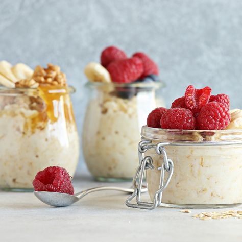 Breakfast Ideas Without Eggs, Chia Overnight Oats, Banana Overnight Oats, Overnight Oat, Overnight Oats Recipe, Oats Recipes, Overnight Oats, Kefir, Cooking Dinner