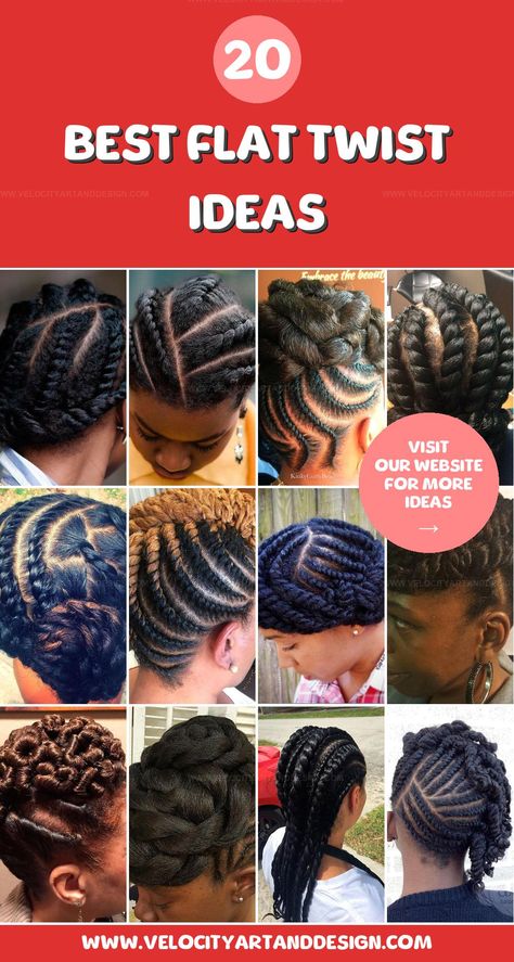 Flat twists offer a sleek and stylish option for natural hair lovers. These trendy ideas are perfect to copy for a look that’s both elegant and easy to maintain. Two Strand Twist With Flat Twist, Flat Twist Feed In Braids, Side Flat Twist Hairstyles, Flat Twist Short Natural Hair, Simple Twist Hairstyles For Black Women, Flat Twist Mohawk Natural Hair, Easy Flat Twist Hairstyles, Flat Twist Hairstyles For Short Hair, Flat Twist Hairstyles Natural Hair