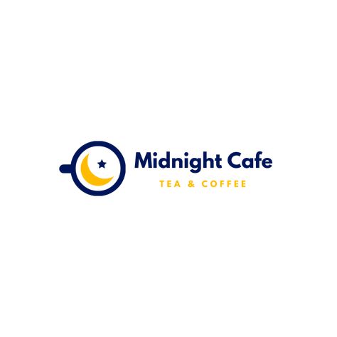 Midnight Cafe - Logo Template Visme Case Study Template, Free Logo Templates, Cafe Logo, Brand Kit, New Logo, Visual Content, Marketing Materials, Free Logo, Business Names