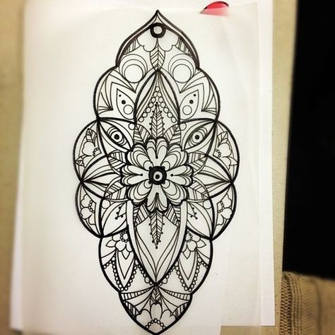 I love this one for the side of my thigh... the symmetry won't be thrown off by curves. Mandala Arm Tattoo, Dotwork Tattoo Mandala, Tattoo Mandala, Tattoo Henna, Mandalas Painting, Mandalas Drawing, Mandala Tattoo Design, Mandala Flower, Mandalas Design