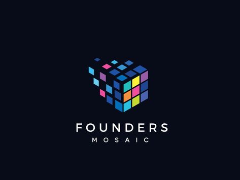 Founders Mosaic Logo Design Isometric Logo, Coding Logo, King Of Wands, Negative Space Logos, App Interface Design, City Logo, Halloween Balloons, Geometric Poster, Grafic Design