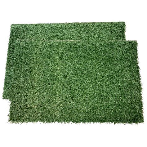 LOOBANI Dog Grass Pee Pads, Arificial Grass Patch for Potty Tray, Fake Grass Tuf for Dogs to Pee On, Indoor Pee Grass for Dog Potty, Dog Grass Outdoor Use- Set of 2 Fake Grass For Dogs, Artificial Grass Rug, Pet Turf, Pet Grass, Potty Trainer, Grass Mat, Dog Bathroom, Potty Pads, Dog Potty Training