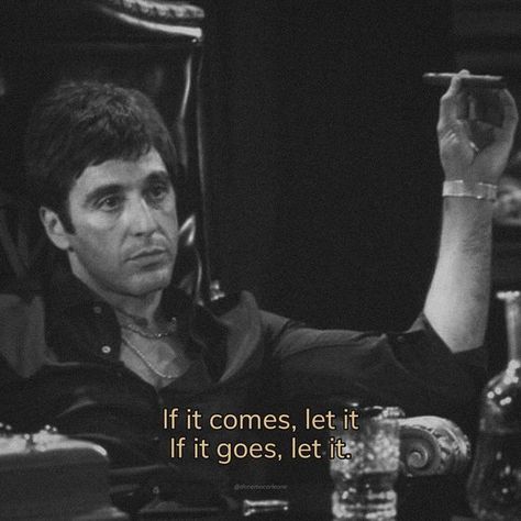 If It Comes Let It If It Goes Let It, Michael Corleone Quotes, Montana Quotes, Scarface Quotes, Homie Quotes, Godfather Quotes, Powerful Women Quotes, Gangster Quotes, Face Quotes