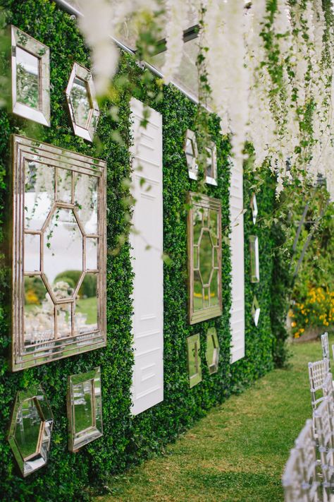 Greek Wedding, Tea Party Garden, Wonderland Wedding, Enchanted Garden, Side Wall, Wedding Stage, Outdoor Wedding Ceremony, Green Wall, Wisteria