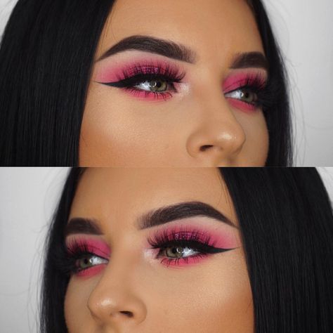 79.1k Likes, 305 Comments - Wake Up and Makeup (@wakeupandmakeup) on Instagram: “Perfection @jazzayling 🙌🏻” Pink Lipstick Makeup, Pink Eye Makeup Looks, Pink Eyeshadow Look, Makeup Light, Breakfast Easy, Pink Eye Makeup, Dramatic Eye Makeup, Rave Makeup, Pink Eye