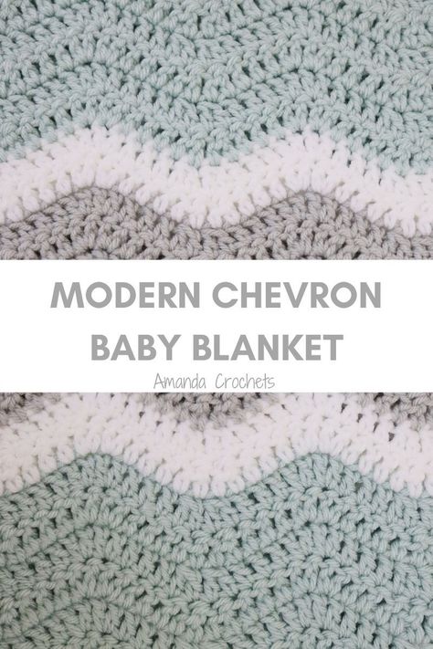 Double Crochet Chevron Blanket, Crochet Ripple Baby Blanket, Chevron Crochet Blanket Pattern, Crochet Chevron Baby Blanket, Chevron Crochet Patterns, Modern Haken, Crochet Blanket Tutorial, Crochet Blanket Chevron, Crochet Ripple Blanket