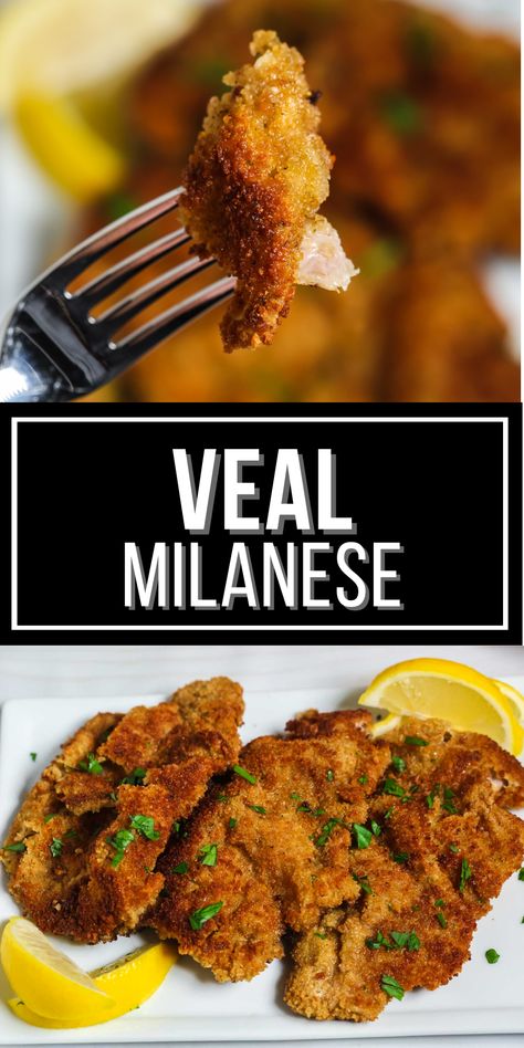 Cubed Veal Recipes, Veal Snitzel Recipe, Veal Sorrentino Recipe, Air Fryer Veal Cutlets, Veal Milanese Recipe, Veal Parmesan Recipe Easy, Veal Cutlet Recipes Dinners, Veal Francese Recipe, Veal Steak Recipes