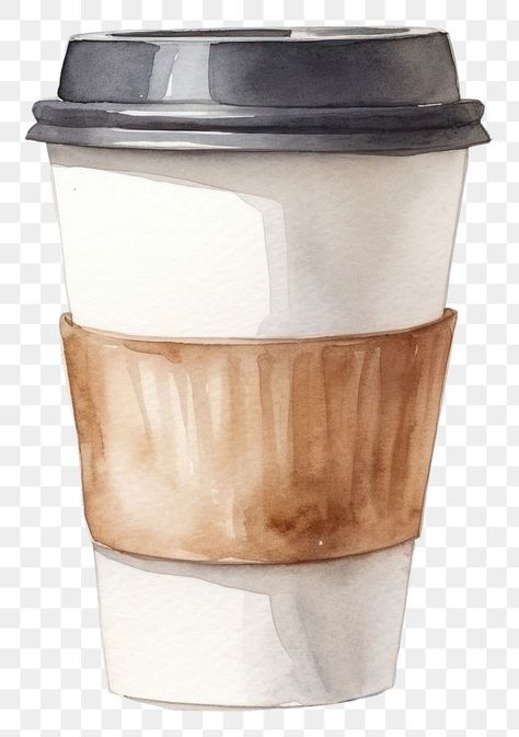 Coffee Elements Illustrations, Paper Cup Drawing, Coffee Png Aesthetic, Coffee Illustration Graphics, Drawing Coffee Cup, Coffee Cup Painting, Watercolor Coffee Cup, Coffee Cup Illustration, Coffee Cup Template