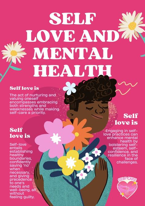 Mental Health Poster, Health Poster, Mental Health Posters, Love Post, Love Posters, Poster Templates, Poster Template, Self Love, Template Design