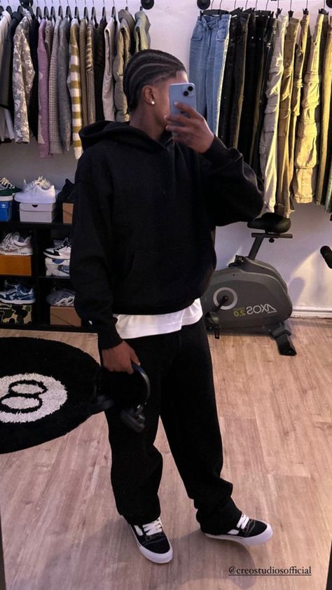 Asos Men Outfits, Black Tracksuit Outfit, Black Hoodie Outfit Men, Tracksuit Outfit Mens, Black Hoodie Outfit, Fire Clothes, Hoodie Outfit Men, Black Outfit Men, Mens Tracksuit