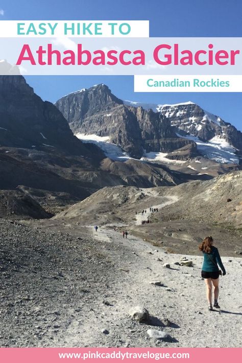 Ever wanted to see a glacier up close and personal? Here's your chance! This easy hike can be done by anyone, and will take you right up to the toe of Athabasca Glacier! It's a must-do for anyone visiting the Canadian Rockies #canada #canadianrockies #athabascaglacier #columbiaicefield #jasper #banff Athabasca Glacier, Rockies Canada, Travel Alberta, Adventurous Activities, Adventure Trips, Balkans Travel, Icefields Parkway, Hiking Adventures, Canada Travel Guide