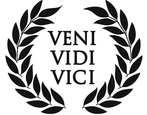 Veni Vidi Vici Survival Tattoo, Roman Tattoo, Tatuagem Masculina Pequena, Logo Retro, Greek Tattoos, Julius Caesar, Tattoo Sleeve Designs, Chest Tattoo, Blackwork Tattoo