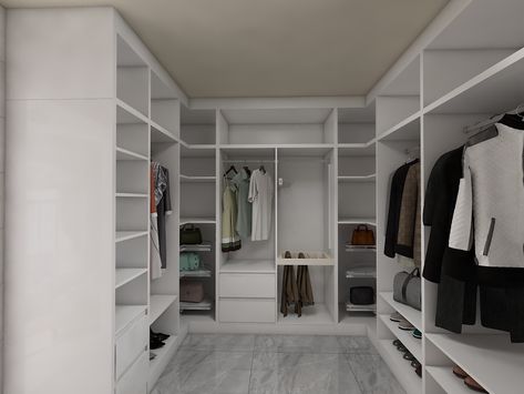 U Shaped Closet, Dress Room, Walk In Closet Design, Dress Closet, Closet Design, Walk In Closet, Dressing Room, Kitchen Cabinet, Walk In