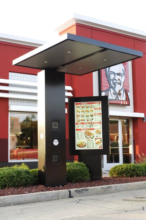 Drive Through Cafe Design, Car Entrance, Outdoor Digital Signage, Gazebo Replacement Canopy, Restaurant Plan, Digital Signage Displays, Outdoor Canopy, Replacement Canopy, Menu Boards