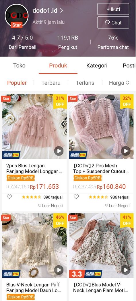 Rekomendasi Olshop Shopee, Toko Shopee Ootd, Online Shopping Sites Clothes, Best Online Clothing Stores, Best Online Stores, Casual Hijab Outfit, Clothing Photography, Easy Trendy Outfits, Fashion Hacks Clothes