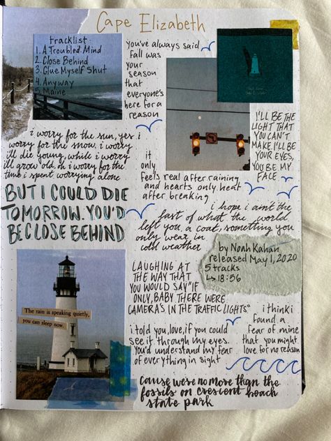 Noah Kahan Cape Elizabeth Tattoo, Noah Kahan Cape Elizabeth, Cape Elizabeth Noah Kahan, Noah Kahan Art, Folk Malone, Stick Season, Cape Elizabeth, Habit Tracker Bullet Journal, Noah Kahan