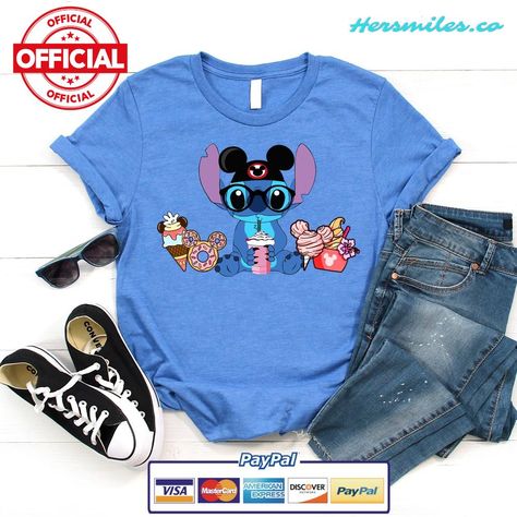 Stitch Shirts, Lilo And Stitch Disney, Lilo And Stitch Shirt, Kids Disney Shirts, Disney Memories, Disneyland Shirts, Disney World Shirts, Disneyland Trip, Stitch Shirt